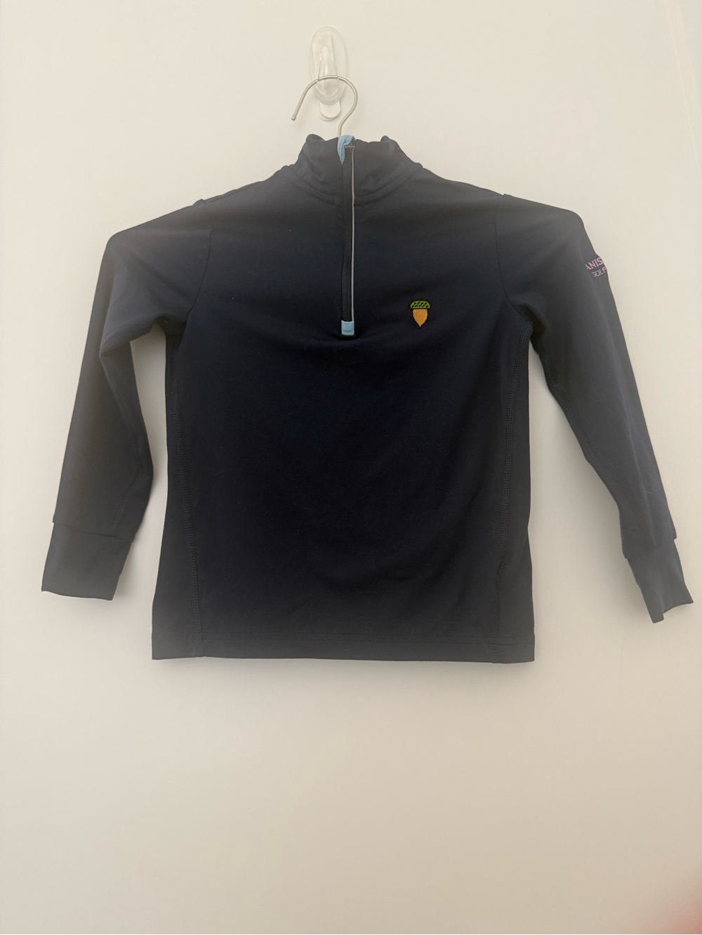Polo by Ralph Lauren Navy Quarter-Zip Sweatshirt with Carrot Motif